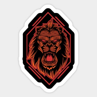 lion head illustration Sticker